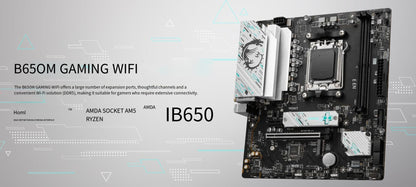 MSI B650M GAMING WIFI AMD B650 Supports DDR5 7800+MHz (OC) 192GB AMD Ryzen ™ 7000 8000 Series motherboard Socket AM5