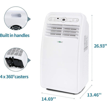 Novo Aparelho de Ar Condicionado Portátil 2024 de 8000 BTU, Unidade Compacta com Refrigeração, Desumidificador, Ventilador, Controle Remoto e Kit de Montagem para Janela.