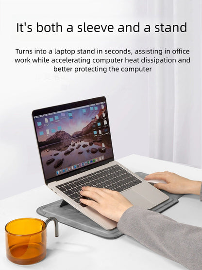 Laptop Sleeve Case 13 14 15 15.6 16Inch For Huawei HP DELL Bag For Macbook Air Pro 13 13.6 M4 Notebook Case with stand Men Women