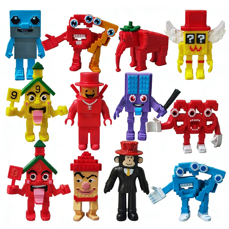 8/12/24 peças Roubar um Brainrot W ou L 77 Figura Trabalho Sahur Esok Sekolah Morango Elefante Bonecos de Ação Modelo Meowl Boneca Brinquedo Presente