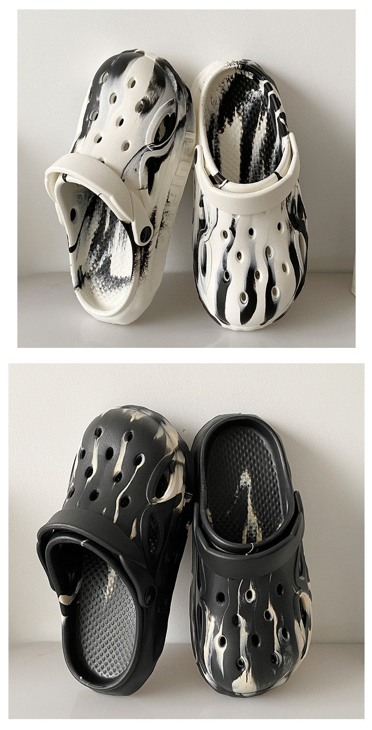 Shevalues Fashion Men Clogs Slippers Casual Hole Beach Sandals Outdoor Men Garden Shoes Summer Soft Sandals Home Bathroom Slides