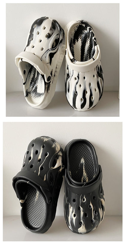 Shevalues Fashion Men Clogs Slippers Casual Hole Beach Sandals Outdoor Men Garden Shoes Summer Soft Sandals Home Bathroom Slides