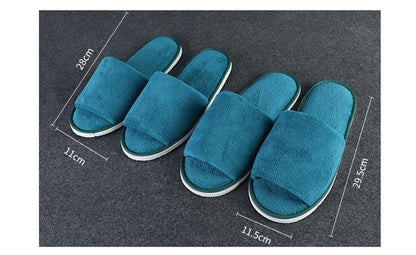 5 Pairs/Lot Winter Cotton Slippers Men Women Disposable Hotel Slippers Home Plush Slides Travel SPA Hospitality Guest Footwear