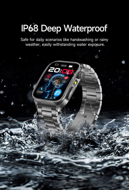 2025Novo 650nm Laser Condicionamento Safira Vidro Smart Watch Homens ECG Frequência Cardíaca Micro Exame Físico Saúde Smartwatch Temperatura