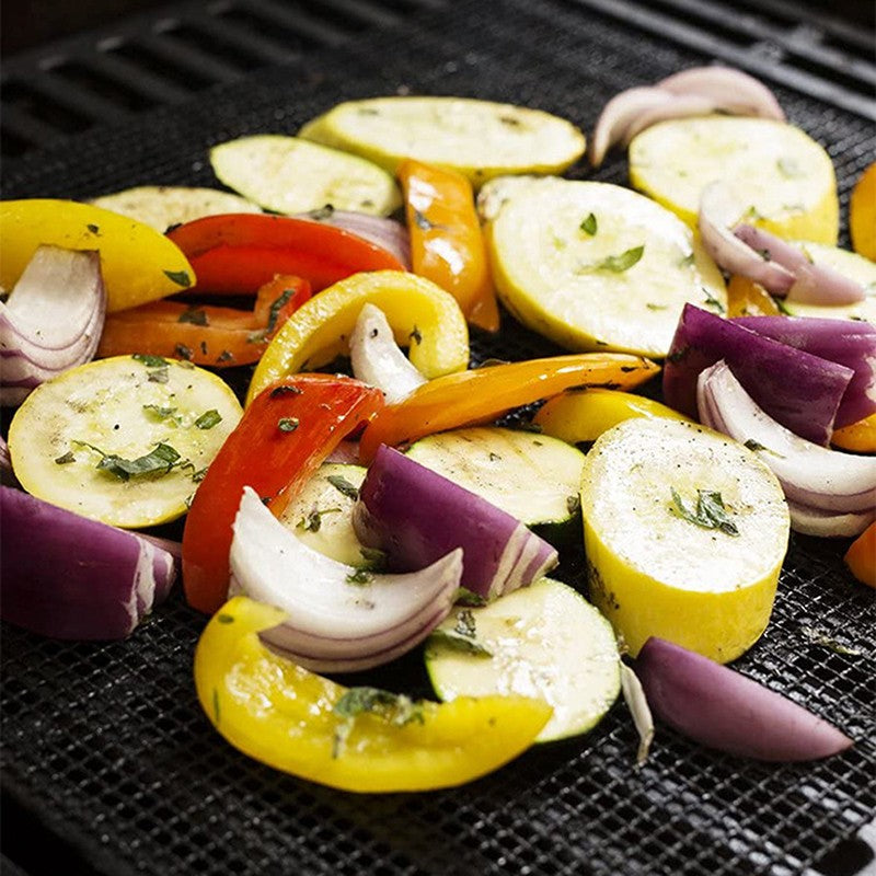 50PCS Non-Stick High Temperature Resistant BBQ Grid Pad Barbecue Mesh Reusable Easily Cleaned Cooking Pads Baking Grill Tool