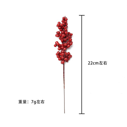 10pcs Artificial Berries Christmas Decoration Flowers Red Berry Branches Xmas Tree Party Home Table Ornament Red Wreath DIY