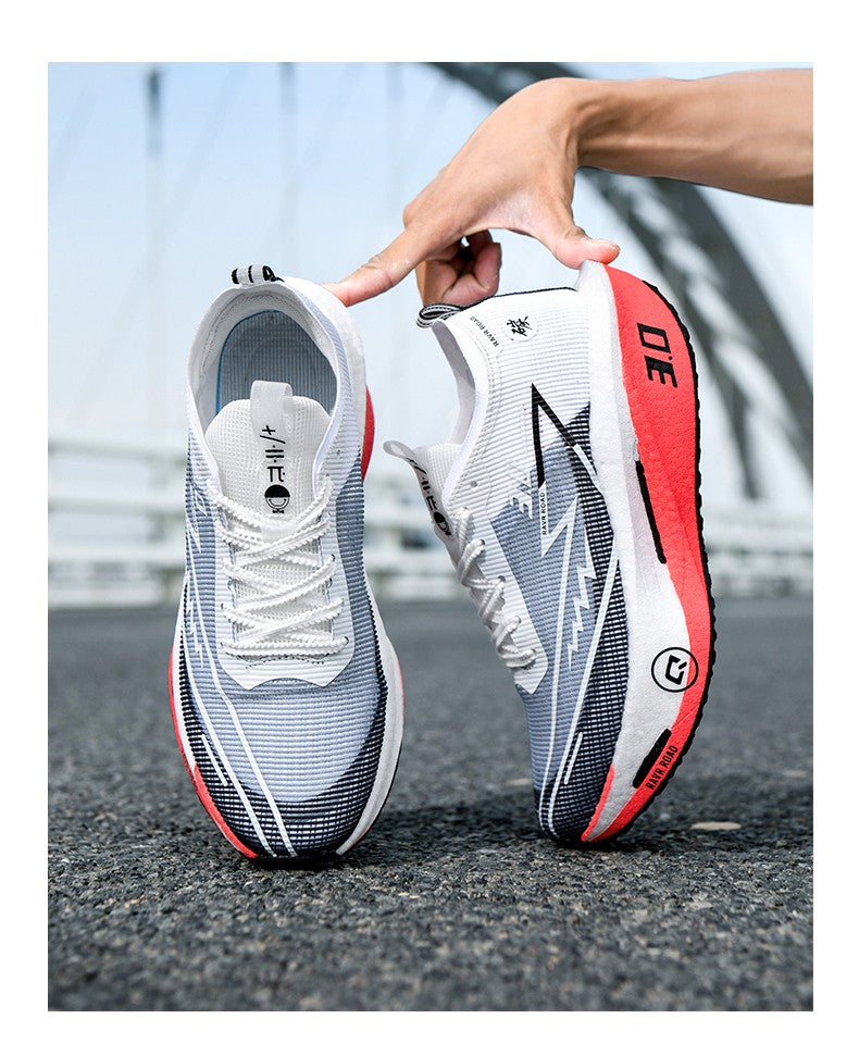 Tênis de Borda de Carbono Masculino Antiderrapante Acolchoado Confortável para Corrida e Treinamento Tênis de Malha Casual para Mulheres