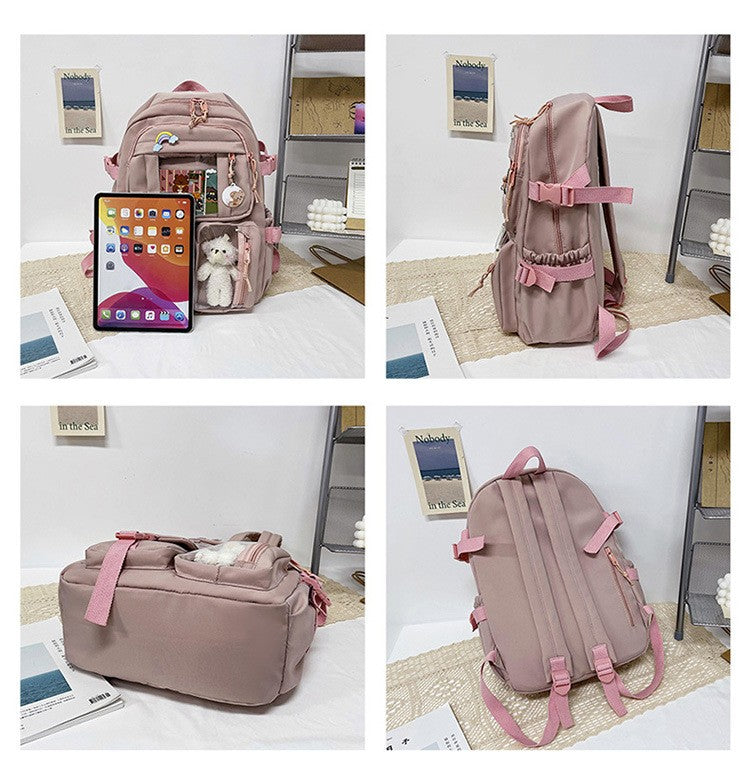 Mochila Feminina Fofa Desenho Animado Moda Adolescente Estudante Mochila Escolar Adorável Bolsa Feminina Mochila Escolar Versátil para Meninas