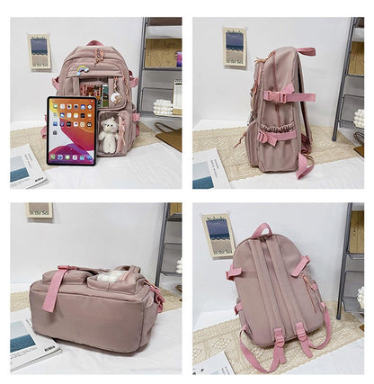 Mochila Feminina Fofa Desenho Animado Moda Adolescente Estudante Mochila Escolar Adorável Bolsa Feminina Mochila Escolar Versátil para Meninas