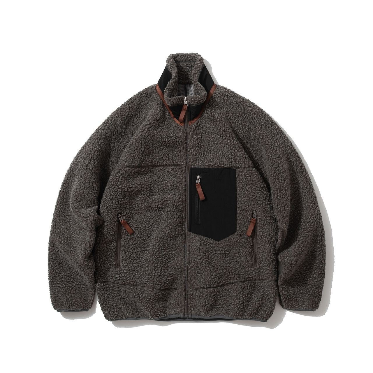 Pata Outdoor Windproof Hiking Fleece Jacket Imitation Lamb Wool Stand Collar Zipper Fleece Jacket Polar Fleece Warm Couple Coat