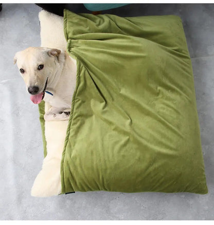 para Saco de Dormir Grande para Animais de Estimação Cama de Cachorro Canil de Inverno Quente Removível Lavável Resistente a Mordidas Almofada de Sofá para Filhotes Tapete de Gato de Pelúcia