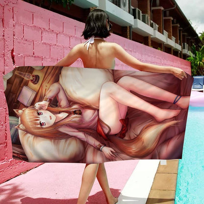 Spice And Wolf Beach Towel For Kids Personalized Bath Towel Pool Towel Vacation Gift Picnic Towel Party Gift