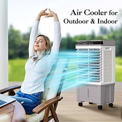 Climatizador Evaporativo 1800CFM Ar Condicionado Portátil Sem Janela para Grandes Ambientes Garagem Comercial Exterior Resfriador Evaporativo 3 em 1