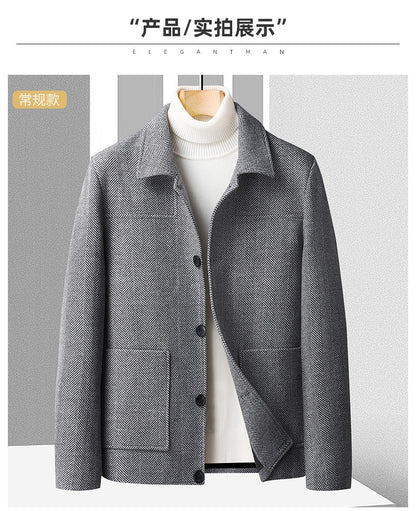 Autumn Winter Woolen Jacket for Men High-quality Casual Business Short Trends Coat Thickened and Warm Social Overcoat 2023