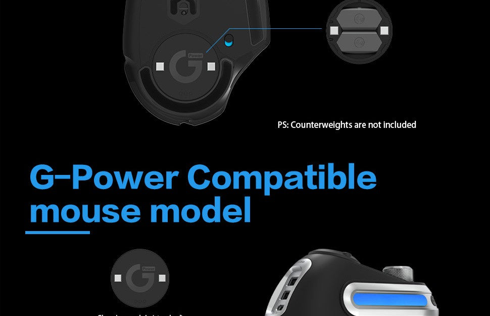 Base de carregamento sem fio Fanxoo G-Power para mouse Logitech G502 G502X Plus GPW G903 com luz RGB e botão de controle de volume do computador