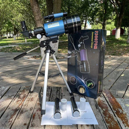 Telescópio Astronômico 30070 com Espelho Localizador Tripé Clipe de Telefone Alta Ampliação Entrada Usando Observação Astronômica de Estrelas
