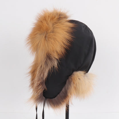 2025 Novo Chapéu Feminino Ushanka Russo de Pele de Raposa Natural Inverno Grosso Quente Orelhas Moda Chapéu Bomber Senhora Gorro Genuíno de Pele de Raposa Real