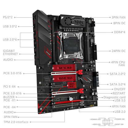 MACHINIST X99 Placa-mãe Combo Opcional Xeon E5 2680 V4 LGA 2011-3 CPU e DDR4 16GB RAM Kit ATX TPM2.0 MR9A PRO MAX USB3.0