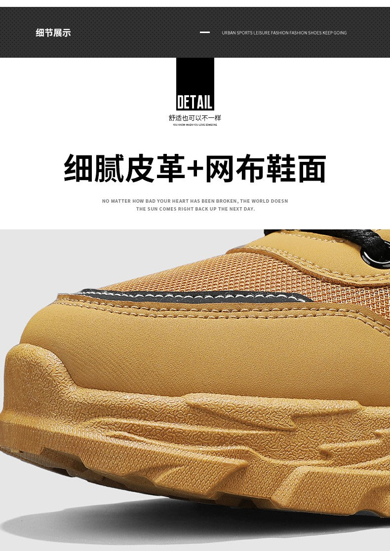 Botas de trabalho masculinas de inverno com cadarço, sapatos masculinos quentes de segurança, plataforma, tamanho 44, promoção, designer, antiderrapante, moda