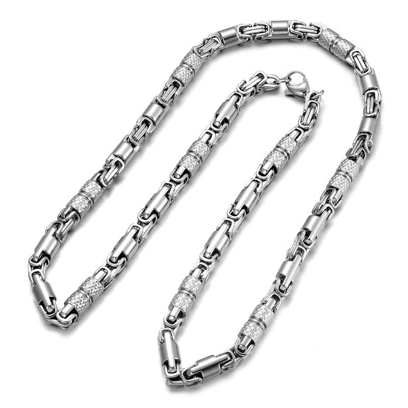 Colar Bicicleta Rock Punk HipHop 6mm Banhado a Ouro Joias Masculinas Femininas Corrente Bizantina de Aço Inoxidável Presentes