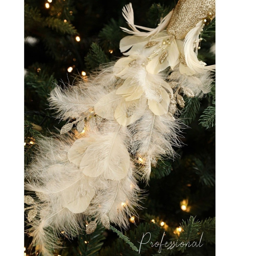 Elegant Realistic Glitter Christmas Peacock Ornaments Glitter Simulate Faux Peacock Simulation Bird Decor Holiday Season