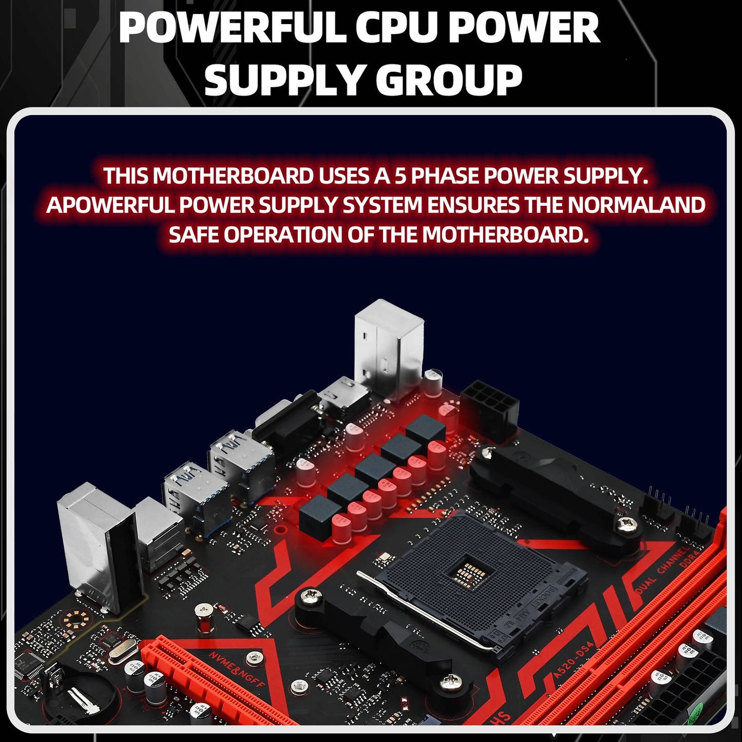 Placa-mãe ZSUS A520 AMD Ryzen 5 5600X DDR4 32GB 3200MHz Suporte M.2 NVMe Placa-mãe Micro ATX AM4 Ryzen