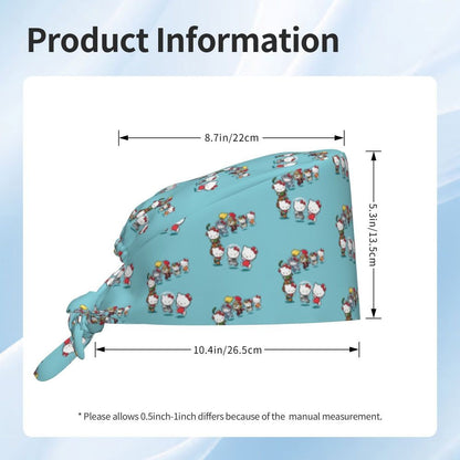 Custom Hello Kitty Medical Staff Scrubs Hat Women Men Cartoon Chara For Chef Hat Scrub Caps