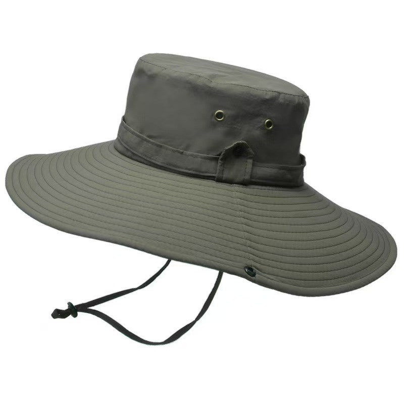 2023 New Fashion Summer Bucket Hat Cowboy Men Outdoor Fishing Hiking Beach Hats Mesh Breathable Anti UV Sun Cap Large Wide Brim