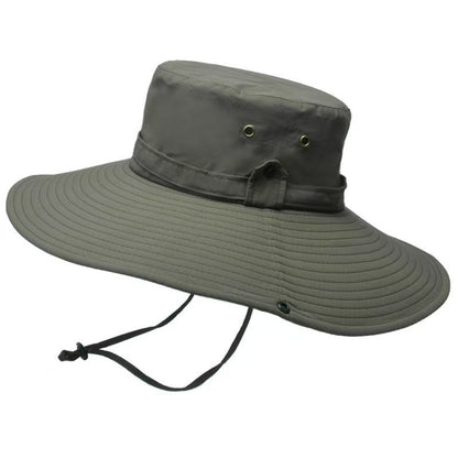 2023 New Fashion Summer Bucket Hat Cowboy Men Outdoor Fishing Hiking Beach Hats Mesh Breathable Anti UV Sun Cap Large Wide Brim