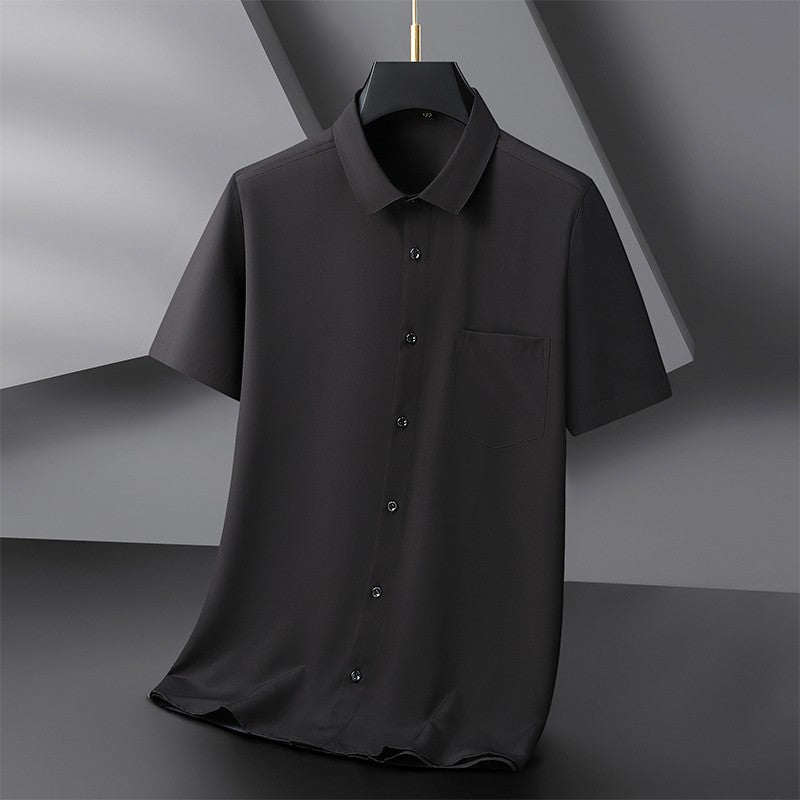 Men Shirt Short Sleeve Summer Waterproof Oil Proof Antifouling Oversize 6XL 7XL 8XL 10XL Plus Size Formal Casual High Quality