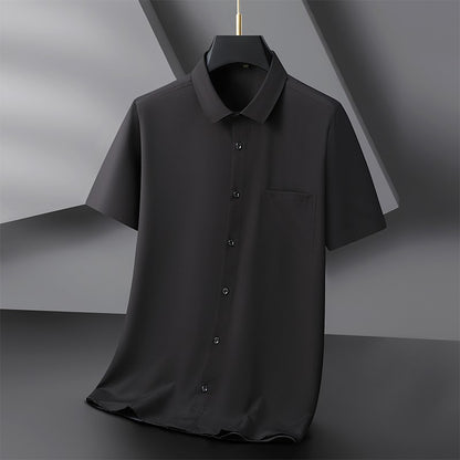 Men Shirt Short Sleeve Summer Waterproof Oil Proof Antifouling Oversize 6XL 7XL 8XL 10XL Plus Size Formal Casual High Quality