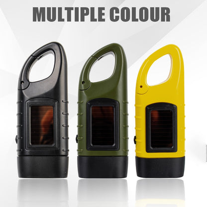 Solar Led Flashlights Portable Hand Cranked Dynamo Torch for Outdoor Riding Camping Power Hiking Long-range Emergency Lantern