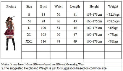 Adult Halloween Pirate Costume Women Drama Stage Performance Captain Jack Role Play Dress