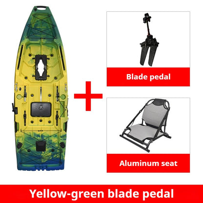 Caiaque Modular de 2 Lugares, Canoa HDPE Elétrica/a Pedal com Assentos de Alumínio, Barco de Pesca Portátil para Recreação em Lagos e no Mar