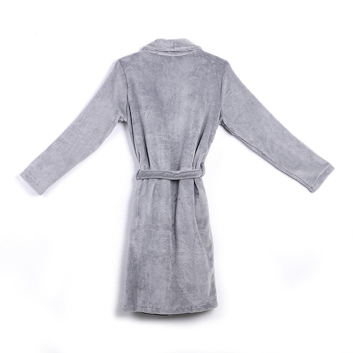 Casaul Men's Plush Shawl BathRobes with Sashes Men Soft Long Sleeve 2 Side Pockets Cloak Winter Solid Warm Dressing Gown M-XXL