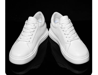 Heightening Casual Shoes Fashion PU Leather Elevator Shoes for Men 6cm 8cm 10cm Invisible Height Increase White Sneakers Cortex