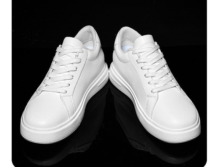 Heightening Casual Shoes Fashion PU Leather Elevator Shoes for Men 6cm 8cm 10cm Invisible Height Increase White Sneakers Cortex