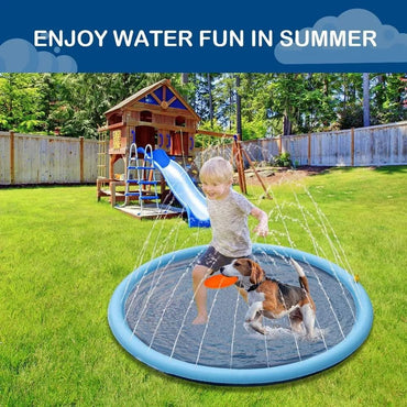 Piscina Inflável para Cães Tapete Aspersor para Cães Tapete de Resfriamento para Cães Brinquedo Interativo para Cães Chafariz Almofada de Aspersão para Animais de Estimação