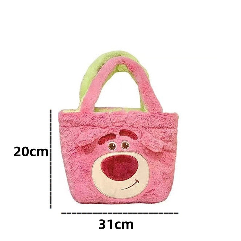 Disney Winnie Bear Turn Into Tigger Plush Handbag Cartoon Reversible Lotso Change To Alien Plush Doll Bag Xmas Women Girls Gift