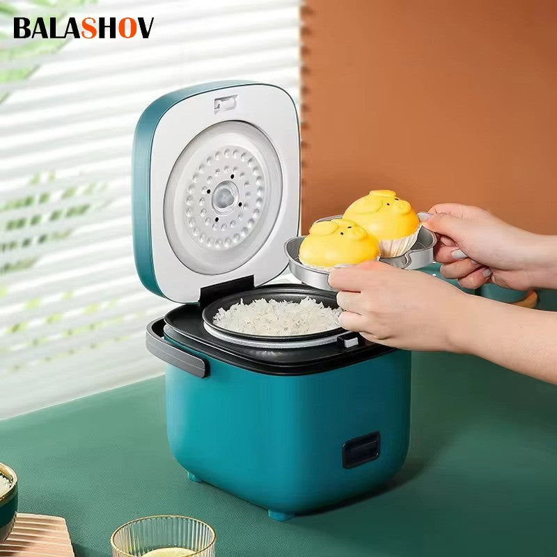 Mini Panela Elétrica de Arroz Automática Doméstica para Cozinha 1-2 Pessoas, Aquecedor de Alimentos a Vapor 1.2L Panela de Arroz Pequena