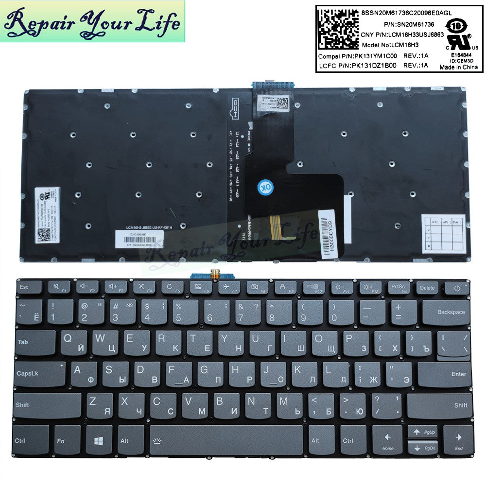 Teclado Russo Hebraico Brasil para Lenovo V14-ADA V14-ARE V14-IGL V14-IIL V14-IKB V14-IWL 130-14ast 130-14ikb S130/130S-14IGM