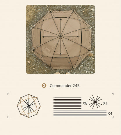 MOBI GARDEN Camping Tent Commander Dome Tent Shelter Waterproof Windproof Ultra-light 70D Nylon 160/185/245CM