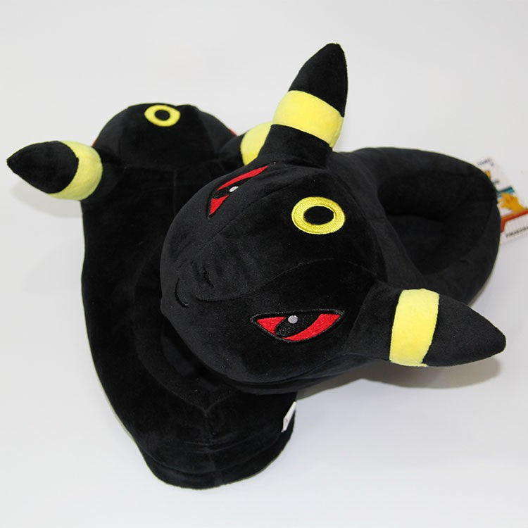 Novos Chinelos de Pelúcia Quentinhos de Inverno Anime Pokémon Pikachu Eevee Umbreon Simpson Kawaii Para Adultos e Crianças Sapatos de Casa Internos