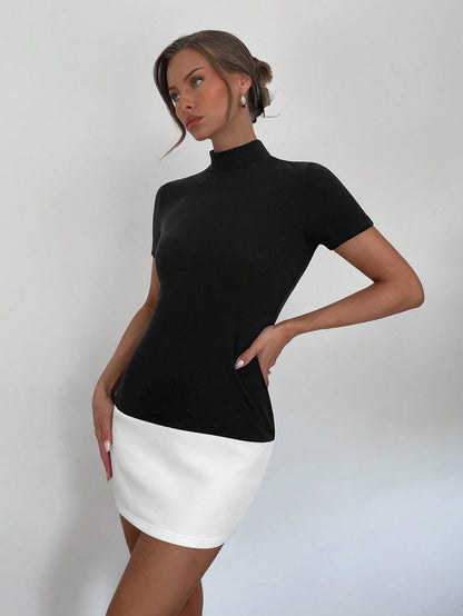 New Spring and Summer Workplace Commuter Office Woman Elite Style Contrast Color