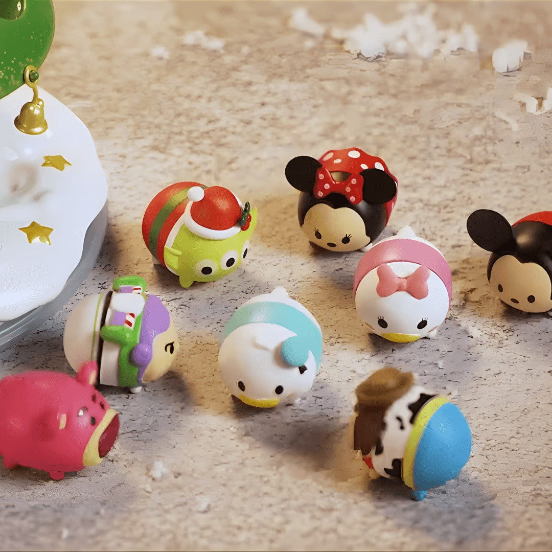 Disney Tsum Tsum Árvore de Natal Mickey Woody Buzz Pato Donald Alien Bonecos de Ação Mini Bonecas Brinquedos Infantis Modelo para Presente de Crianças