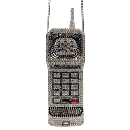 XIYUAN Newest Cellphone Shaped Rhinestone Evening Clutch Purse Luxury Diamond Wedding Party Bag Lady Pink Crystal Bridal Handbag