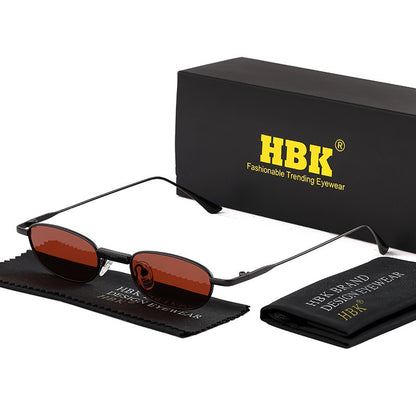 Óculos de Sol HBK New Retrô Polarizados Masculino Armação Pequena Lentes Tac Óculos de Sol Punk Feminino Pesca Óculos de Festa ao Ar Livre