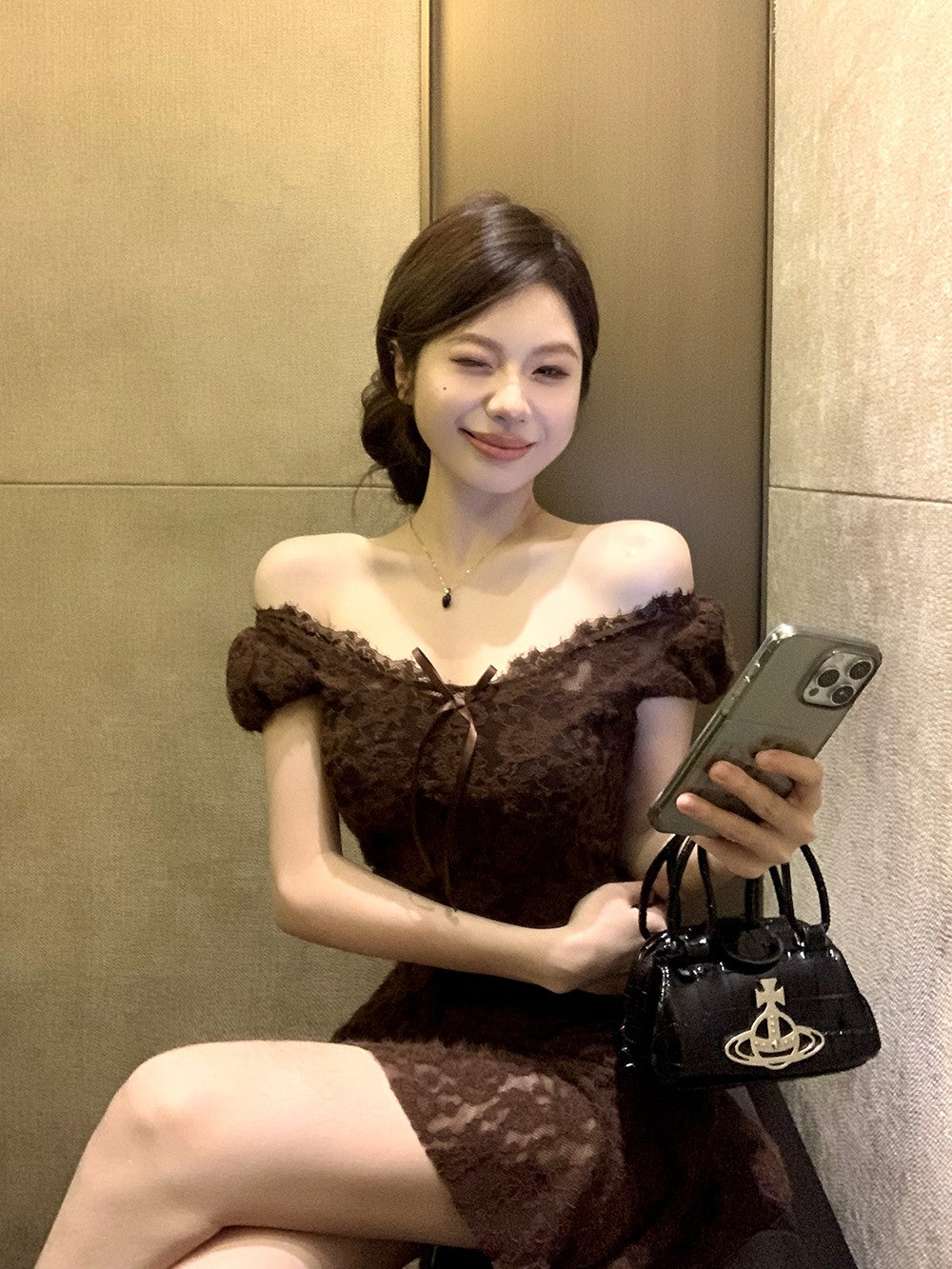 V Neck Lace Trim Shift Dress Women Summer Modern Heritage Aesthetic Youthful Chic Figure Flattering Day to Night Dress