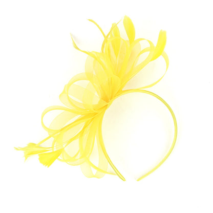 Women Chic Fascinator Hat Cocktail Wedding Party Church Headpiece Elegant Headwear Feather Hair Accessories Bride Hairpin