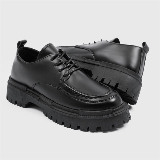 Fashion Thick Sole Leather Shoes Men Casual Shoes Classic Business Men Dress Shoes Breathable Lace-Up Handmade Shoes Moccasins